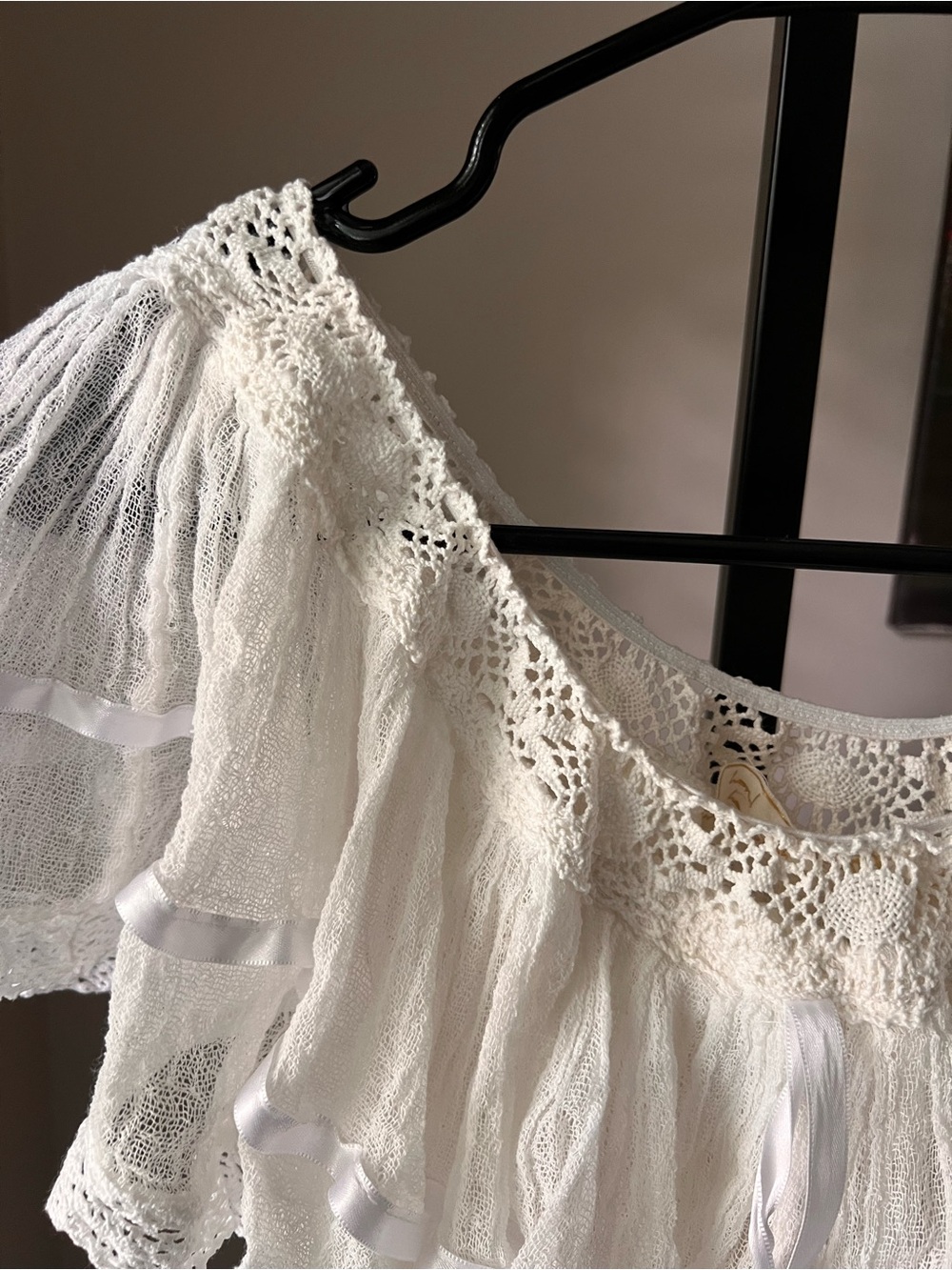 Jen’s pirate booty senorita White Off-Shoulder Ruffled Mini tunic dress - Picture 8 of 13